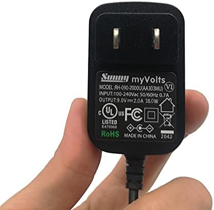 MyVolts 9V מתאם אספקת חשמל תואם/החלפה ל- Dymo LabelManager 106 מדפסת תווית - ארהב תקע
