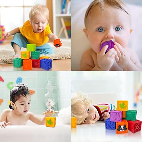 אבני בניין צעצועים לתינוק למשך 3 חודשים ומעלה, סחט רך סחיטה רכה בקיעת שיניים חישה בלעיית ערימה