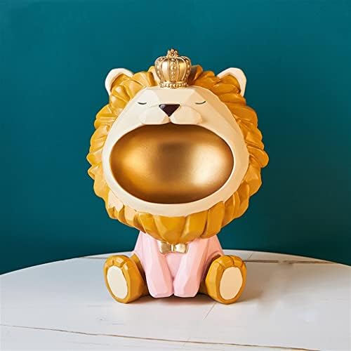 WSSBK פה גדול פסל מלך האריות עם סל אחסון למפתחות מחזיק אגוז קערה קערה ביתית קישוטים לקישוטים