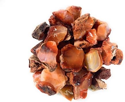 אבני חן מהפנטות חומרים: 1 קילוגרם באבנים קרנליות מחוספסות בתפזורת ממדגסקר - גבישים טבעיים גולמיים
