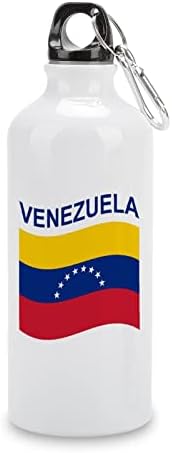 דגל של וונצואלה ספלי נסיעות ספורט בקבוק מים אלומיניום עם אבזם כובע טוויסט לגברים נשים