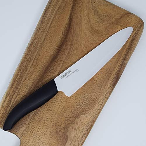 Kyocera Advanced Ceramic Revolution Series 7 אינץ 'סכין שף מקצועי, ידית שחורה, להב לבן