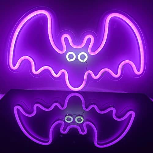 ניאון שלט עטלף, פסטיבל LED LEAN LIGHT Light USB מופעל על ידי LED עטלף עטלף צורה עטלף ניאון קיר ניאון