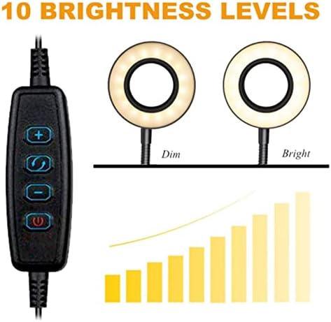 קליפ LED על אורות, 3 טמפרטורת צבע אור 10 הילוכים מנורת משימות גוונוז -גוונו, מגדלת הגנת עיניים