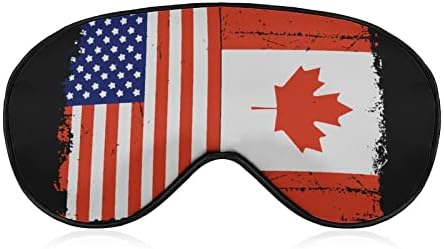 דגל קנדה דגל קנדה ישנה מסכת עיניים עיוורון עין חמוד גוון כריכה לילה מצחיקה עם רצועה מתכווננת לגברים נשים