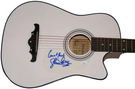 גלוריה אסטפן חתמה על חתימה בגודל מלא גיטרה אקוסטית עם ג 'יימס ספנס אימות ג' סא קואה - זמרת יפה, קונגה, חותכת