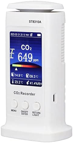 CO2 מטר, ABS דיור גלאי איכות אוויר קל לזיהוי מסך צבעוני כיול עצמי קטן מדויק לבית