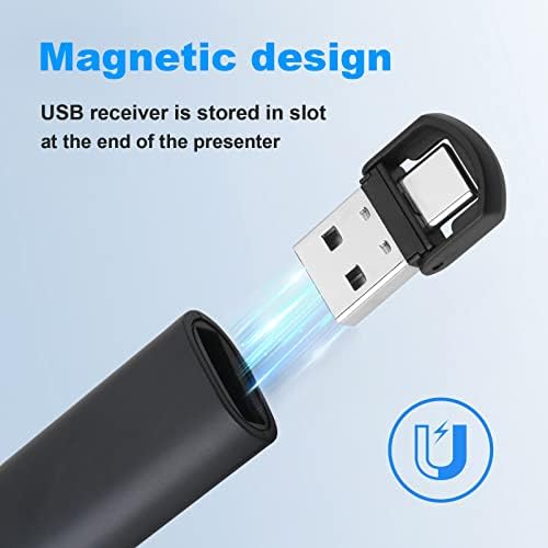 Clicker Clicker Clicker Proctrication של USB-A/USB-C עבור PowerPoint Proction