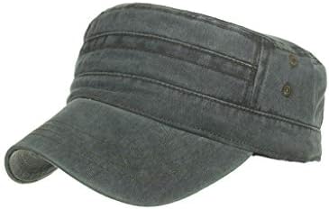 צבע אחיד אופנתי שטוף יוניסקס כובע צוערים מצויד לגברים כובע עליון שטוח פרופיל נמוך פרופיל קצר שוליים קצרים