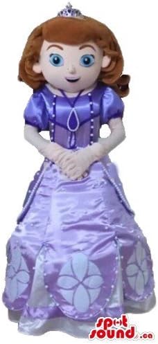 הנסיכה Spotsound Sofia בשמלה סגולה דמות מצוירת קמע קמע