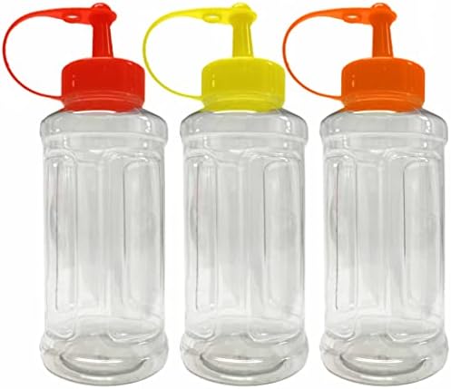 3 מחשב פלסטיק לסחוט בקבוק ברור 10 עוז תבלין קטשופ מאיו חרדל רוטב חם