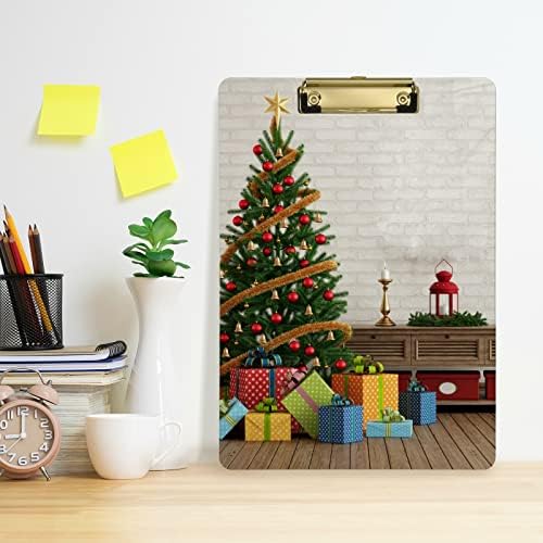 בציר עץ חג המולד פלסטיק לוחות עם מתכת קליפ מכתב גודל לוח נמוך פרופיל קליפ לוחות עבור סיעוד בכיתה ציוד משרדי-4
