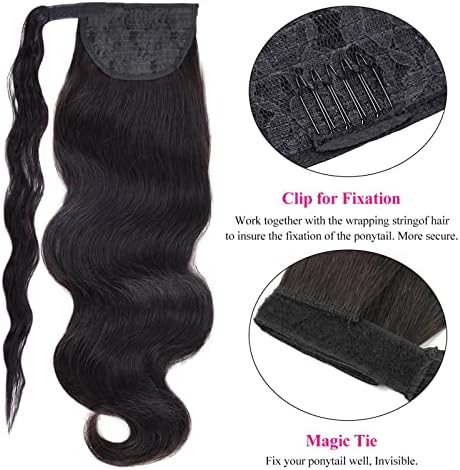 קוקו הרחבות לנשים 12-26 ארוך גל קוקו הארכת ברזילאי שיער טבעי לעטוף סביב קוקו הארכת שיער טבעי שחור בתולה