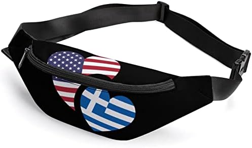 תיק חגורת הדגל של יוון ארהב לנשים לנשים שקית מותן אופנה תיק קרוס גוף עם רצועה מתכווננת למשרד נסיעות