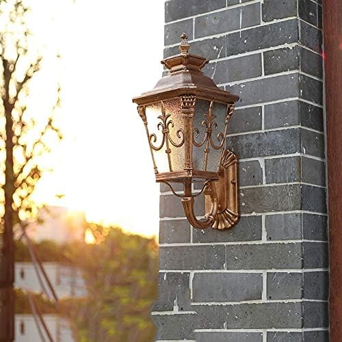 Ylyajy LED גן קיר קיר אור חיצוני מנורות קיר תאורה מחוץ לפטיו ברונזה פמוטים חיצוניים E27 מנורה