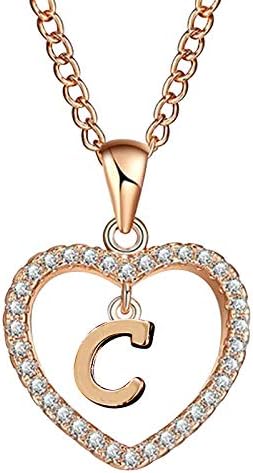 S5E5X אופנה 26 אנגלית שם אותיות שם לב שרשרת קריסטל בצורת לב מתנה תכשיטים