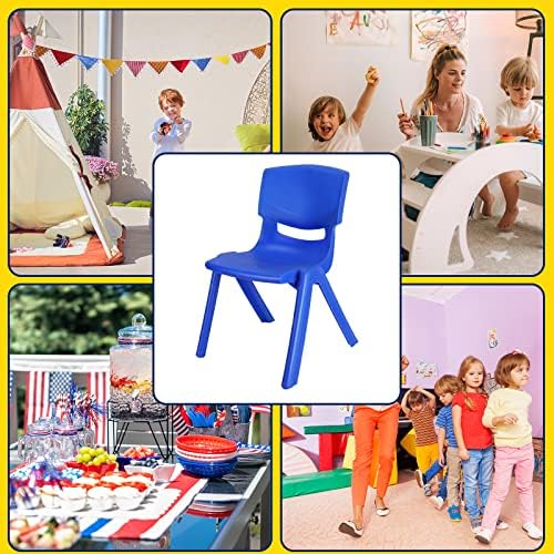 6 יחידות ניתן לגיבוב בית ספר כיסאות ילדים פלסטיק סטאק כיסאות מגוון צבעים ישיבה גובה בכיתה כיסאות