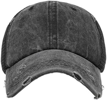 במצוקה קרע בייסבול כובע בציר שטף כותנה רשת חזרה נהג משאית אבא כובע מתכוונן חיצוני ספורט כובע יוניסקס