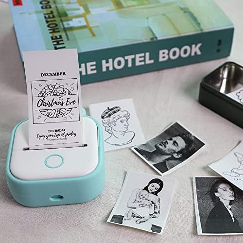Memoqueen T02 Pocket Photer Photo מדפסת עם נייר תרמי דבק לבן, נייר מדפסת נייר מדבקה, 50 ממ 3.5 מ '/ROL,