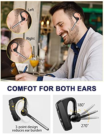 אוזניות Bluetooth v5.1, Pro מבטל רעש בביטול אפוזיית Bluetooth CVC8.0 ידיים כפולות מיקרופון כפול בחינם