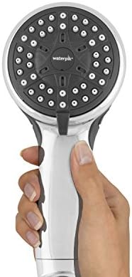 ראש מקלחת כף יד Waterpik זרימת אקו זרימה זרימה נמוכה חוסכת מים מקלחת 1.6 GPM, 4 מצבי ריסוס, התקנה