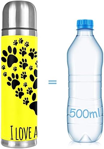 ספל מבודד נירוסטה נירוסטה, בקבוק מים תרמוס של חיה צהוב של בעלי חיים משקאות חמים וקרים לילדים מבוגרים 17 גרם