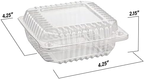 הר מוצרים ברור פלסטיק מרובע צירים מזון מיכל, 5 אורך איקס 5 רוחב איקס 2 1/8 עומק, לשמור שלך מזון מאובטח