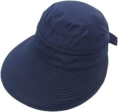 נשים גדולות שוליים כובע השמש UV הגנה 2 ב 1 רוכסן הגנה מפני השמש כובע חוף כובע חבילה מתקפלת