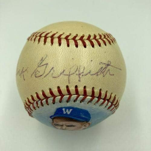 קלארק גריפית 'סינגל חתם בייסבול בליגה האמריקאית של שנות החמישים עם JSA COA HOF - כדורי בייסבול חתימה