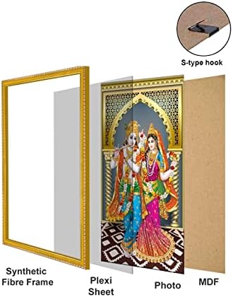 999store Durga Maa/Ambe/Sherawali עם Brahma Vishnu Shiva ו- Maa Kali Photo ציור עם מסגרת תמונה למנדיר/Temple