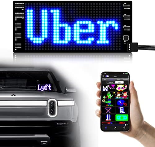 שלטי אור Xiaooho לרכב, גלילה שלט LED, תצוגת הודעות RGB LED גמישות, אפליקציית Bluetooth, צבעי עורך DIY, אנימציות,