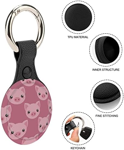חזיר פנים מגן מקרה תואם עבור איירטאג אנטי אבוד איתור מחזיק עם מפתח טבעת עבור ארנק מטען צווארון