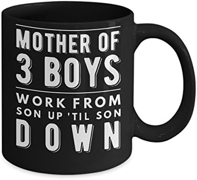 אמא של שלושה 3 בני ספל מתנה בן אמא של יום מצחיק קפה כוס