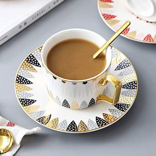 כוס קפה כוסות תה יוקרה וצלוחים בריטי מפלגת תה אחר הצהריים כוס קפה קרמיקה טזאס דה קפה קפה אספרסו ספל