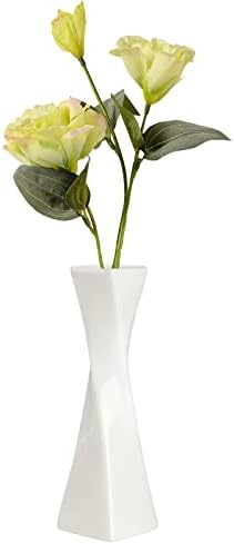 אגרטל ניצן קרמיקה, אגרטל ניצן קרמיקה קטן לבן לאגרטל ניצן פרחים למרכזי עיצוב הבית מינימליזם סגנון טוויסט