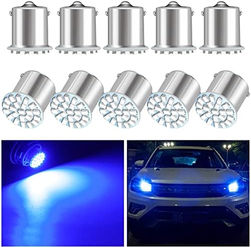 Everbrightt Blue 10-חבילה 1156 BA15S 1206 22SMD LED LED SINGING Light Car Auto Car Levering Limpe DC