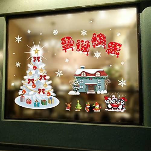 ילדה קטנה חדר קישוטי קיר חג המולד זכוכית חלון מדבקות חנות חלונות חג המולד קישוטי אווירה החג שמח