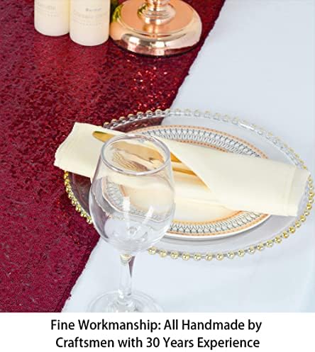 בורגונדי שולחן רצי 2 חבילות 12 איקס 72 יין נצנצים שולחן רצי 72 אינץ ארוך מסיבת יום הולדת מקורה חיצוני
