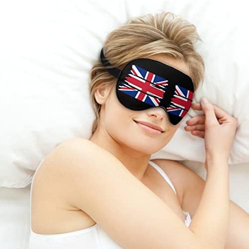 דגל בריטי הדפס מסיכת עיניים קלה מסכת שינה חוסמת עם רצועה מתכווננת לטיולים משמרת שינה