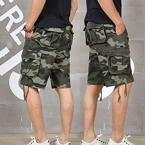 מכנסיים קצרים של Mens Mens גברים מזדמנים של אמצע המותניים המותניים המותניים המותניים מכנסיים מרובי כיסים חיצוניים