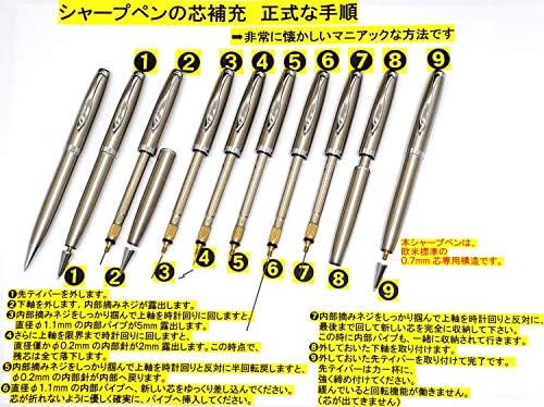 Takizawa PW-LF01CBS-1 נירוסטה, סגנון רטרו, התאמה נטולת שלבים, חשיפה מסתובבת, עפרון מכני עופרת של 0.03