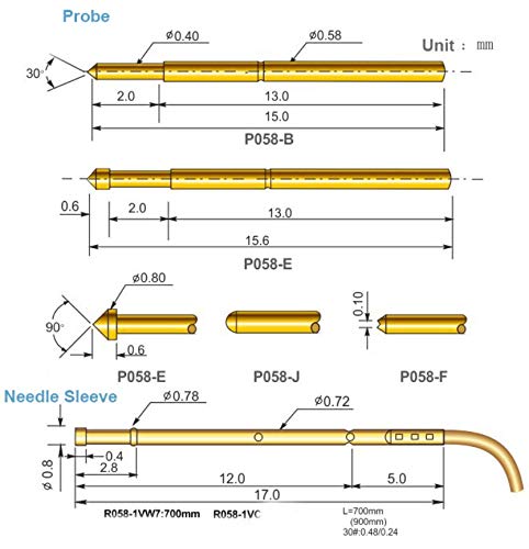 סדרת P PCB אור בדיקת בדיקת בדיקת מחט לבדיקת מוליכים למחצה ובדיקת תדר ציוד תקשורת
