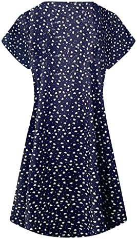 שמלת מועדון סקסית של Fragarn, קיץ לנשים אופנה מזדמנת רופפת שרוול קצר מודפס 2022 שמלת צווארון V