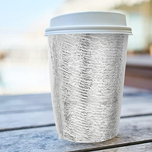 לוקשיני 100 יחידות אייס קפה כוס שרוולים רדיד אלומיניום לשימוש חוזר מבודד שרוול קר משקאות משקאות כוס