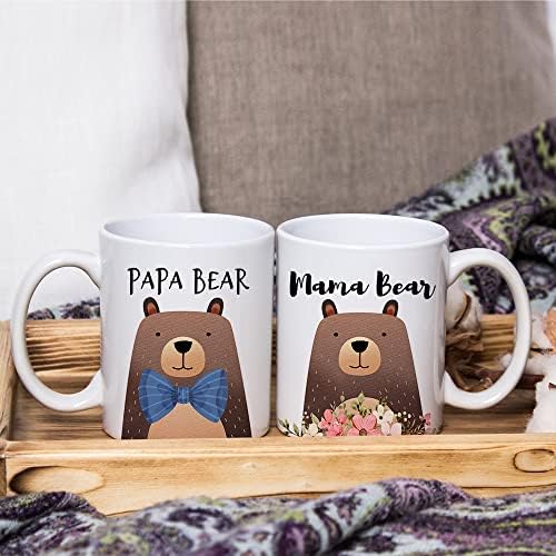 ספלי קפה של אמא דוב ופפה דוב, מתנות ליום האם של יום האב לאמא ואבא,מתנות לחג המולד להורים