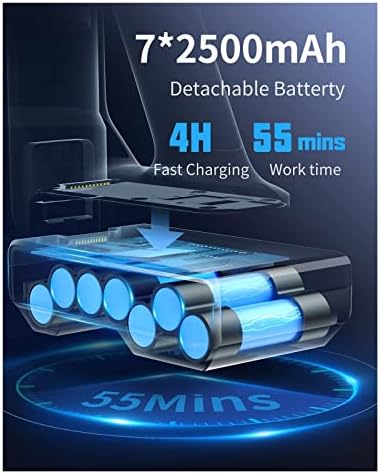 Xbroom 400W 33KPA 5 מהירות מסך HD מסך אלחוטי שואב אבק אלחוטי אלחוטית למכשיר ביתי 55 דקות סוללה נשלפת