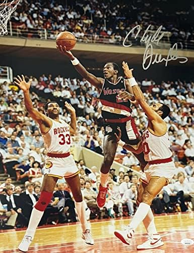 קלייד דרקסלר חתום על חתימה 16x20 צילום JSA Authen Portland Trail Blazers 9 - תמונות NBA עם חתימה