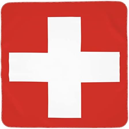 דגל שוויצרי שמיכה לתינוק מקבלת שמיכה לעטיפת כיסוי חוט -יילוד של תינוקות