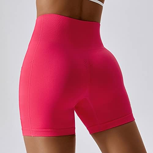 אימון נשים מפעיל מכנסיים קצרים מותניים גבוהים צבעים רכים נשים רכות מגלגל כדורעף מכנסיים קצרים