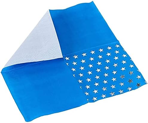 מפיות כחולות למסיבת 4 ביולי, עיצוב כוכב כסף פטריוטי
